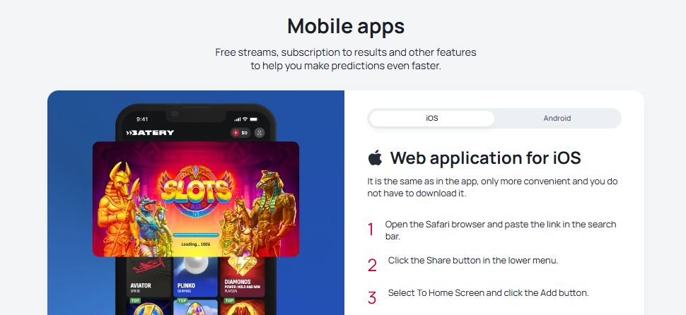 Use Batery application on any iOS device
