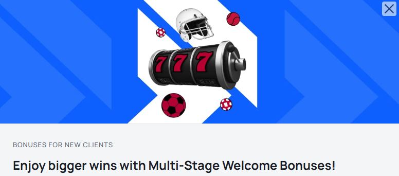 Win bigger rewards with multi-stage welcome bonuses available for new clients