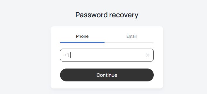 Recover your forgotten password via phone number or email address